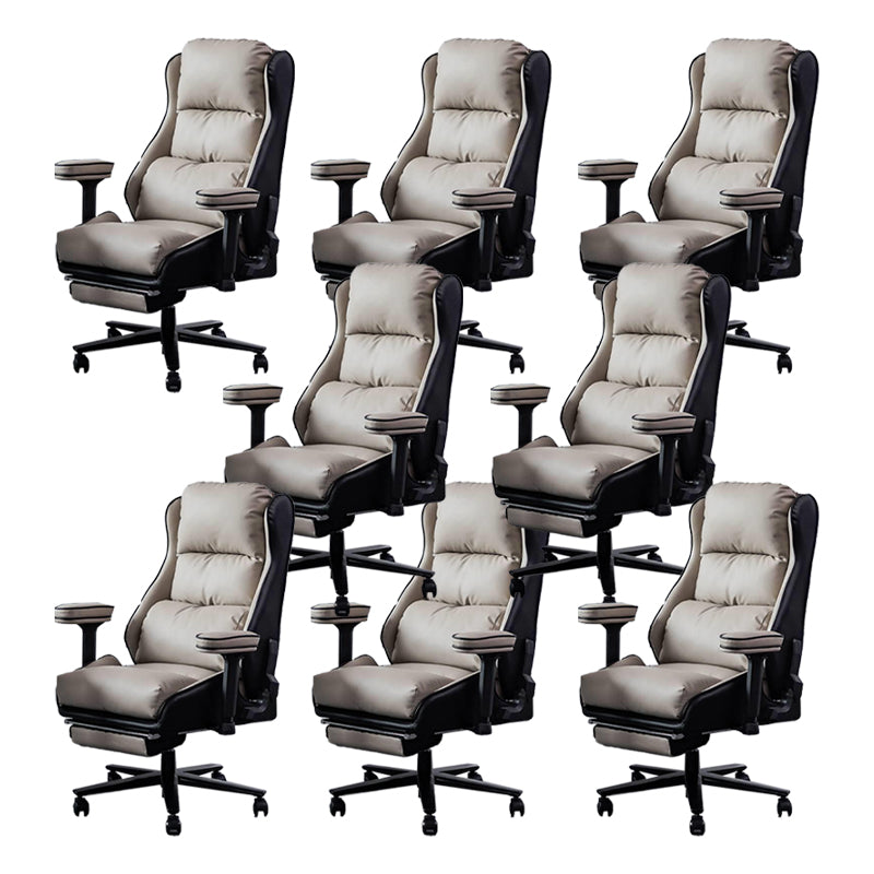 Modern Upholstered Arms Office Chair Rotatable Task Chair with Wheels