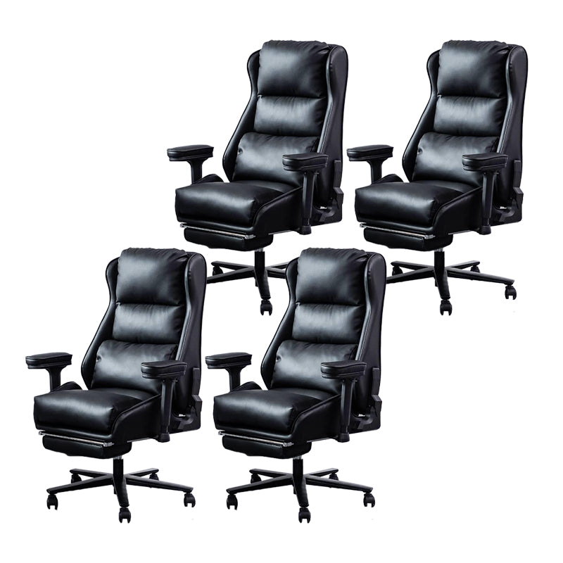 Modern Upholstered Arms Office Chair Rotatable Task Chair with Wheels