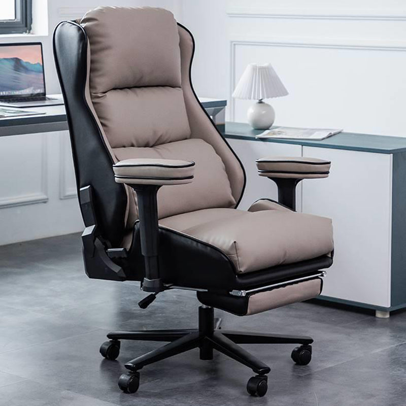 Modern Upholstered Arms Office Chair Rotatable Task Chair with Wheels