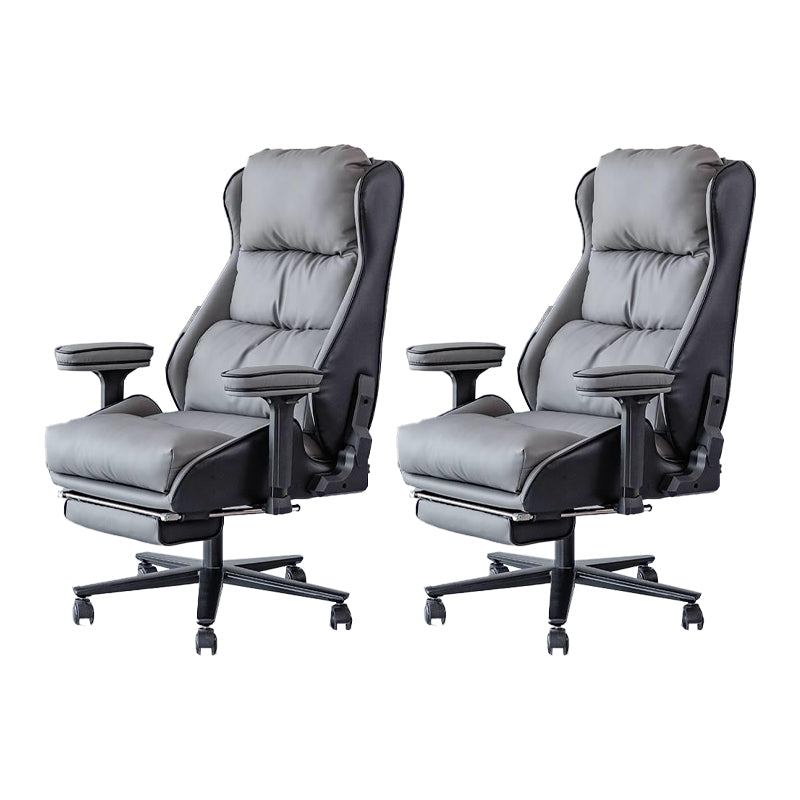 Modern Upholstered Arms Office Chair Rotatable Task Chair with Wheels