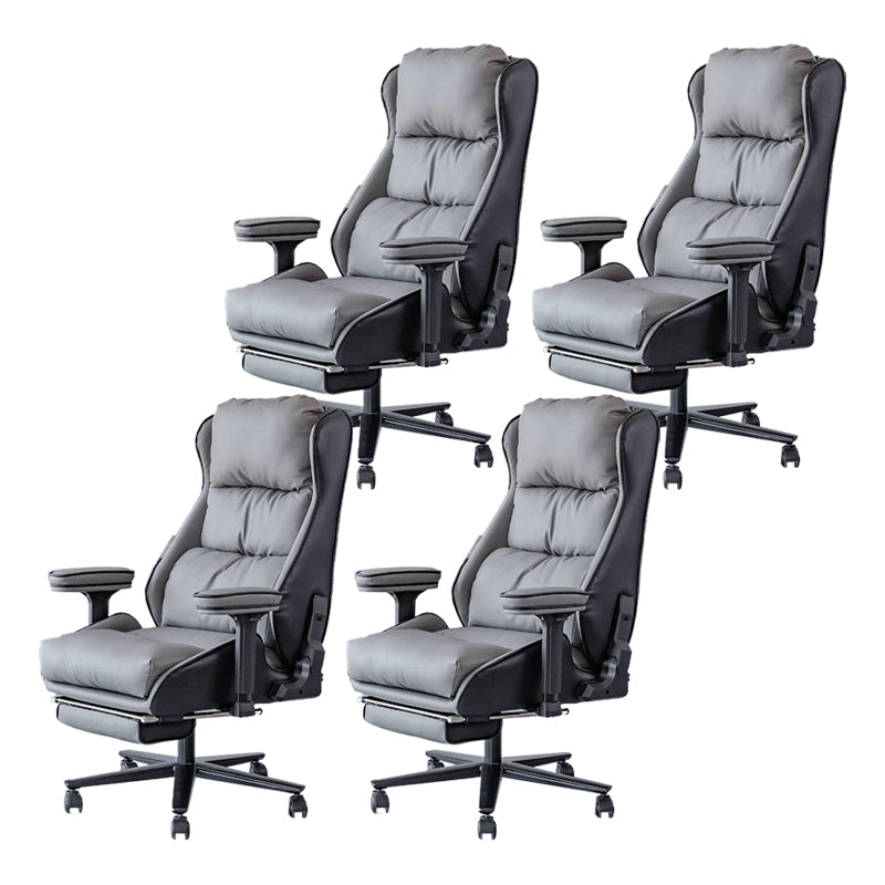 Modern Upholstered Arms Office Chair Rotatable Task Chair with Wheels