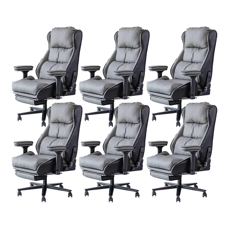 Modern Upholstered Arms Office Chair Rotatable Task Chair with Wheels