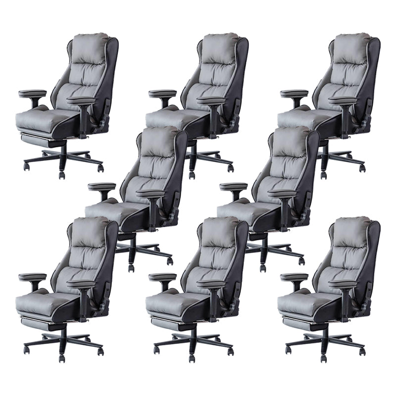 Modern Upholstered Arms Office Chair Rotatable Task Chair with Wheels