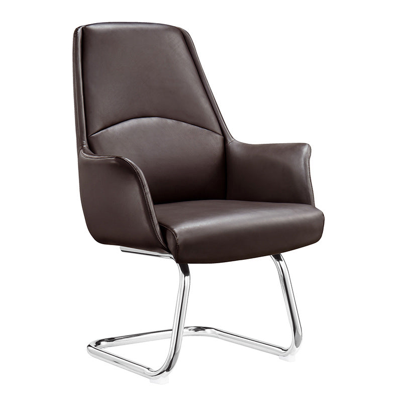 Modern Armless Leather Office Chair No Distressing Ergonomic Desk Chair