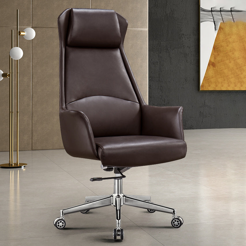 Modern Armless Leather Office Chair No Distressing Ergonomic Desk Chair