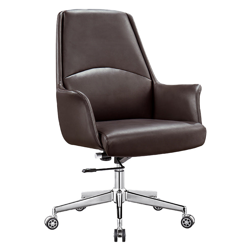 Modern Armless Leather Office Chair No Distressing Ergonomic Desk Chair