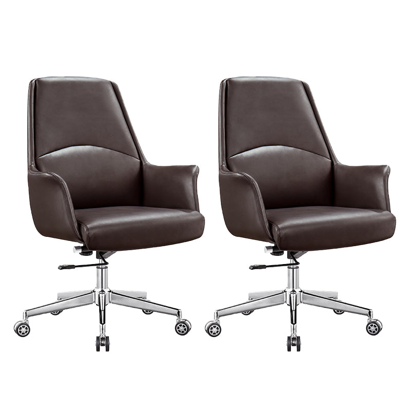 Modern Armless Leather Office Chair No Distressing Ergonomic Desk Chair