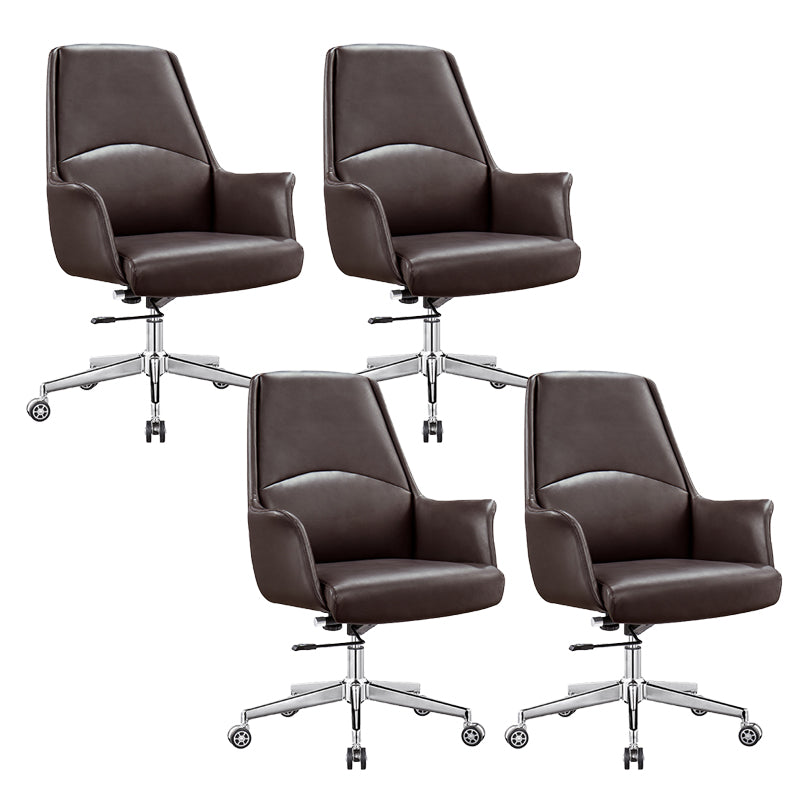 Modern Armless Leather Office Chair No Distressing Ergonomic Desk Chair