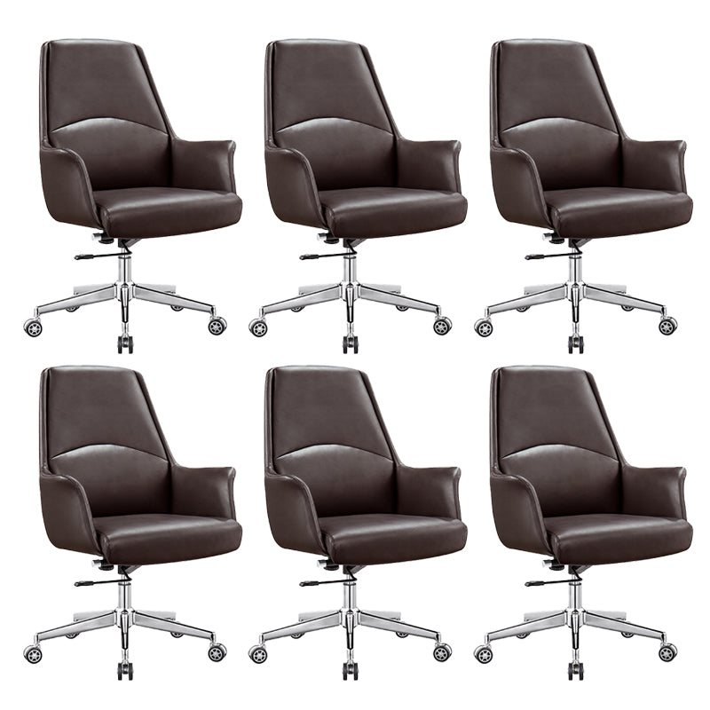 Modern Armless Leather Office Chair No Distressing Ergonomic Desk Chair