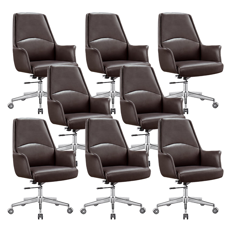 Modern Armless Leather Office Chair No Distressing Ergonomic Desk Chair