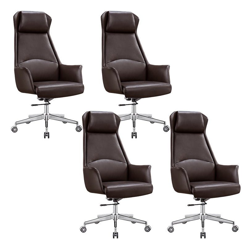 Modern Armless Leather Office Chair No Distressing Ergonomic Desk Chair