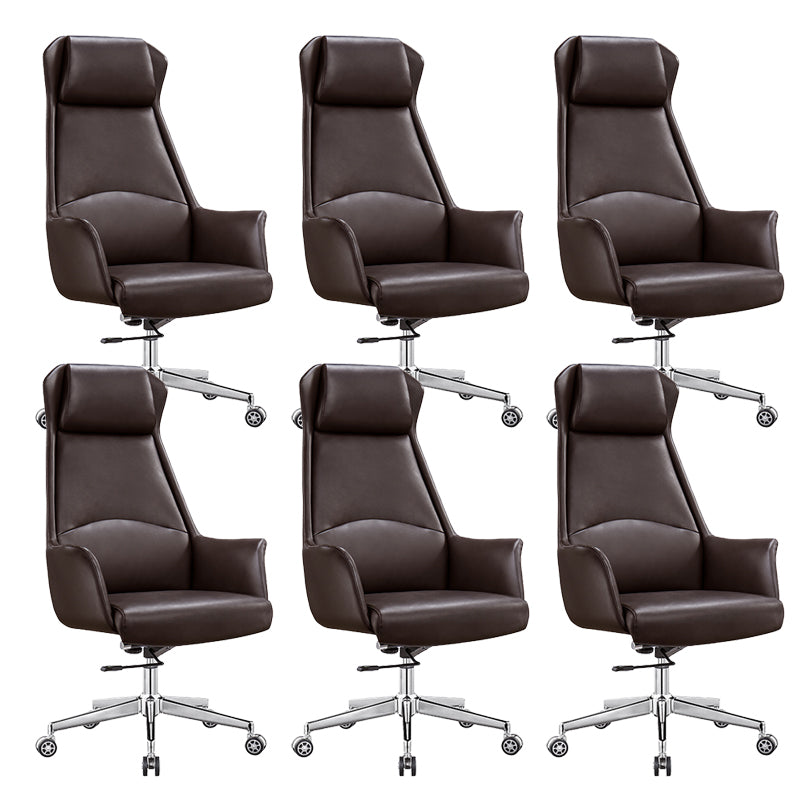 Modern Armless Leather Office Chair No Distressing Ergonomic Desk Chair