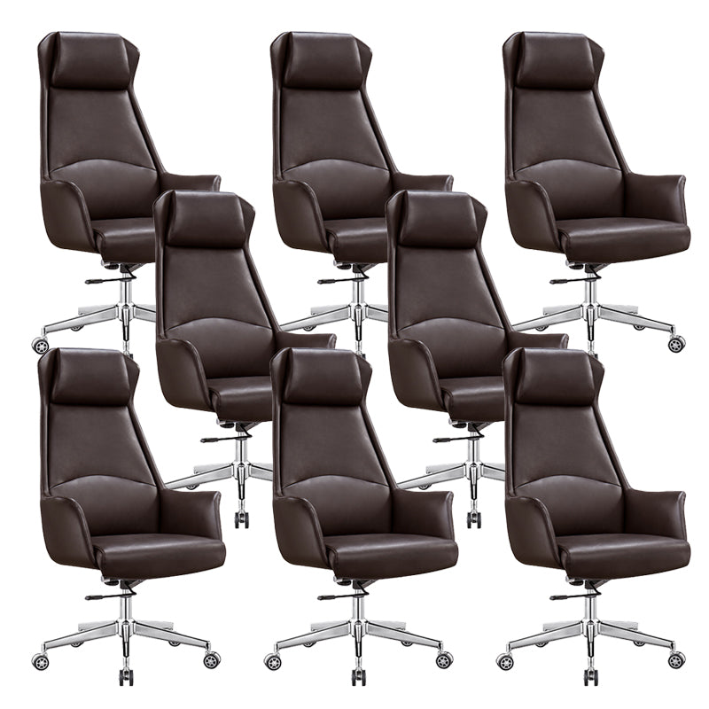 Modern Armless Leather Office Chair No Distressing Ergonomic Desk Chair