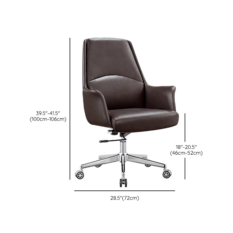 Modern Armless Leather Office Chair No Distressing Ergonomic Desk Chair