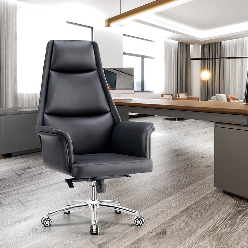 Modern Armless Office Chair No Distressing Ergonomic Desk Chair with Wheels