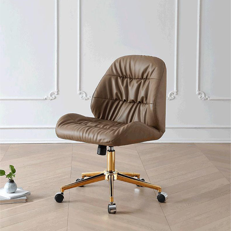 Contemporary Swivel Office Chair Faux Leather Task Mid Back Chair