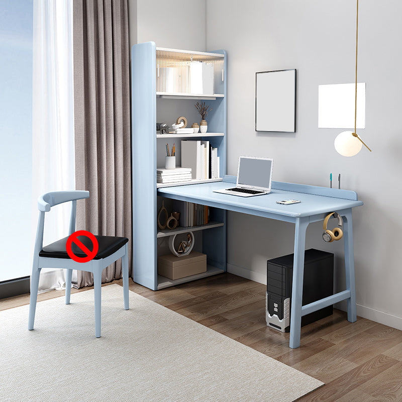 Modern Writing Desk with Storage and Cabinet Solid Wood Desk with Chair