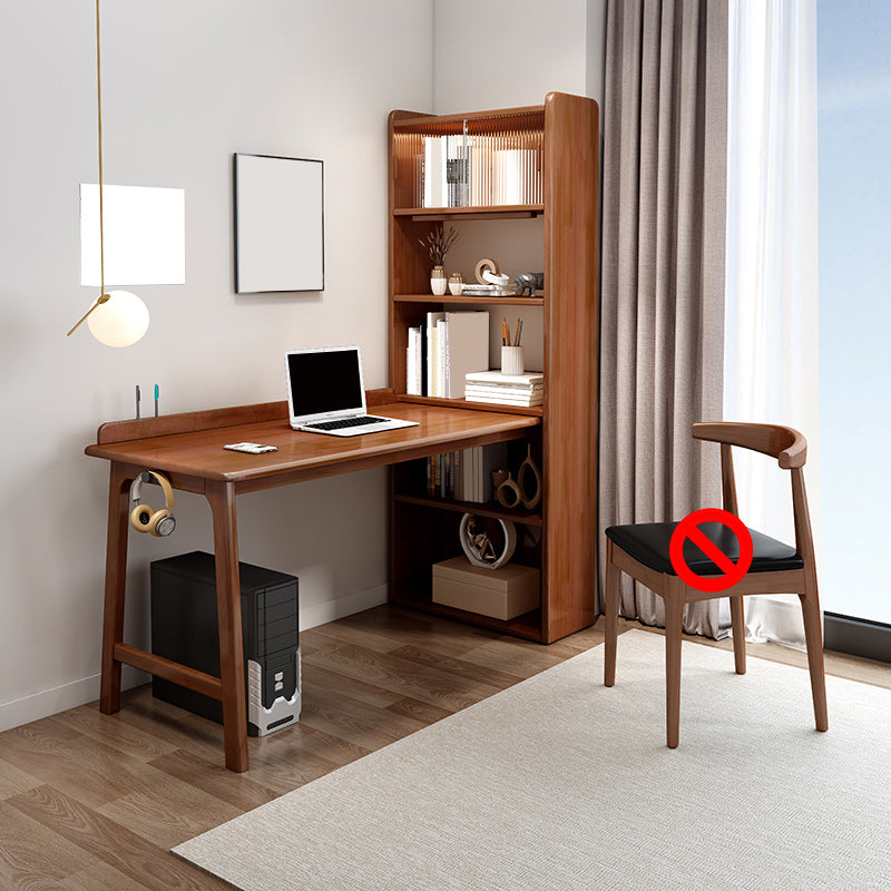 Modern Writing Desk with Storage and Cabinet Solid Wood Desk with Chair