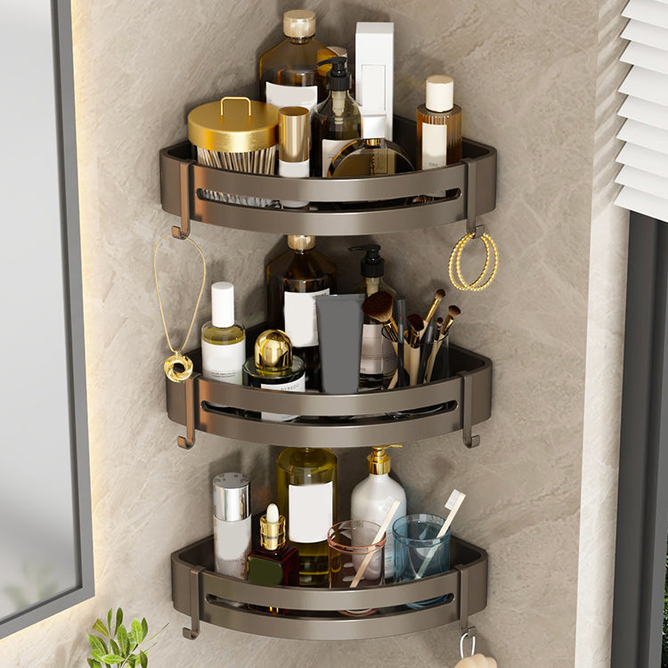 Contemporary Bathroom Accessory Set 3-Piece Bath Shelf with Hooks