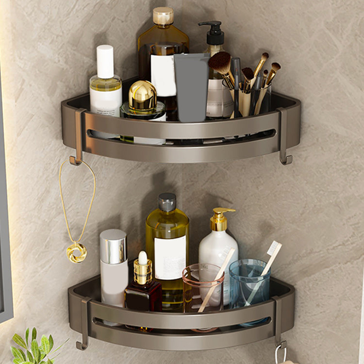 Contemporary Bathroom Accessory Set 3-Piece Bath Shelf with Hooks