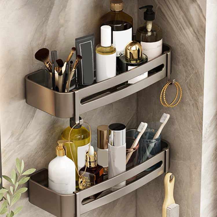 Contemporary Bathroom Accessory Set 3-Piece Bath Shelf with Hooks