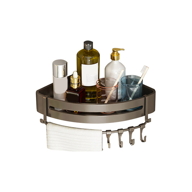 Contemporary Bathroom Accessory Set 3-Piece Bath Shelf with Hooks