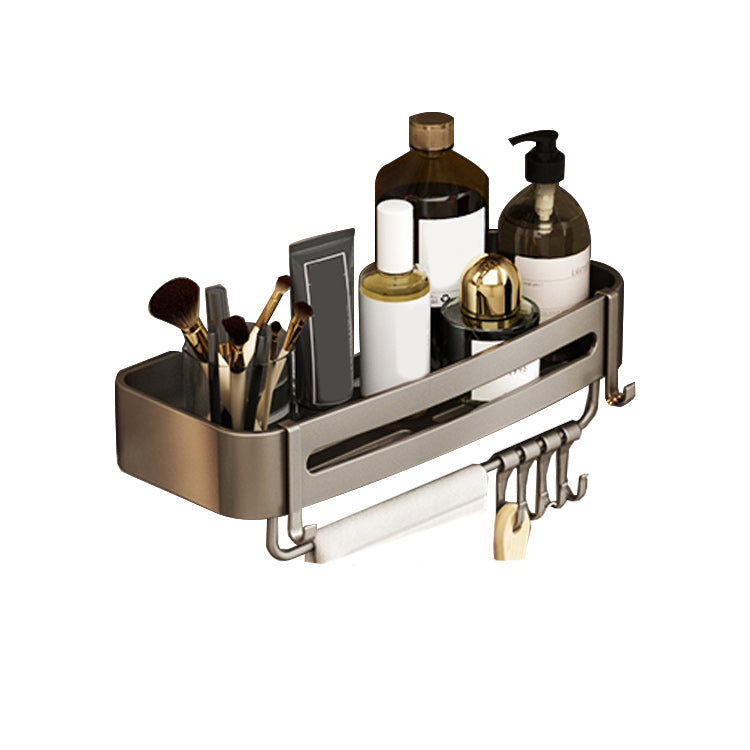 Contemporary Bathroom Accessory Set 3-Piece Bath Shelf with Hooks