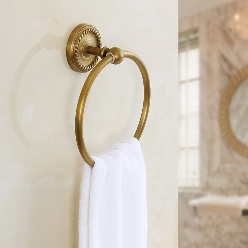 Brass Traditional Bathroom Accessory Set Vintage Bronze Bath Shelf/Towel Bar/Robe Hook