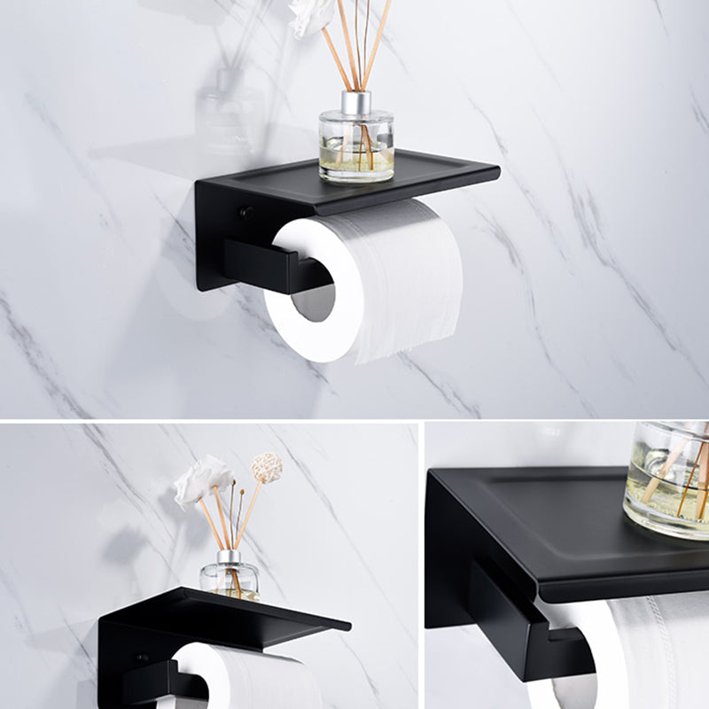 5-Piece Modernism Bath Hardware Set in Stainless Steel Matte Black