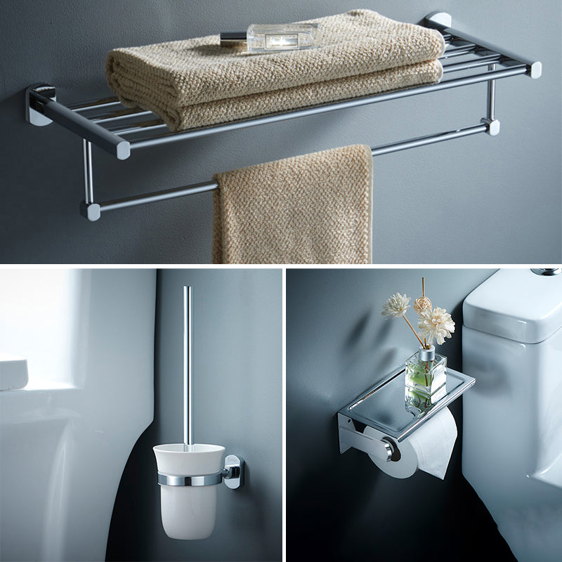 Modern Bathroom Accessory Kit Silver Bathroom Accessories Hardware Set