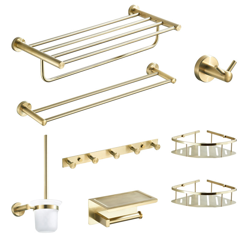 Traditional Brushed Brass Bathroom Accessory As Individual Or As a Set in Metal