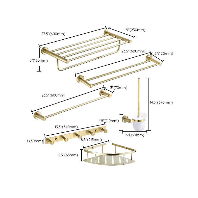 Traditional Brushed Brass Bathroom Accessory As Individual Or As a Set in Metal