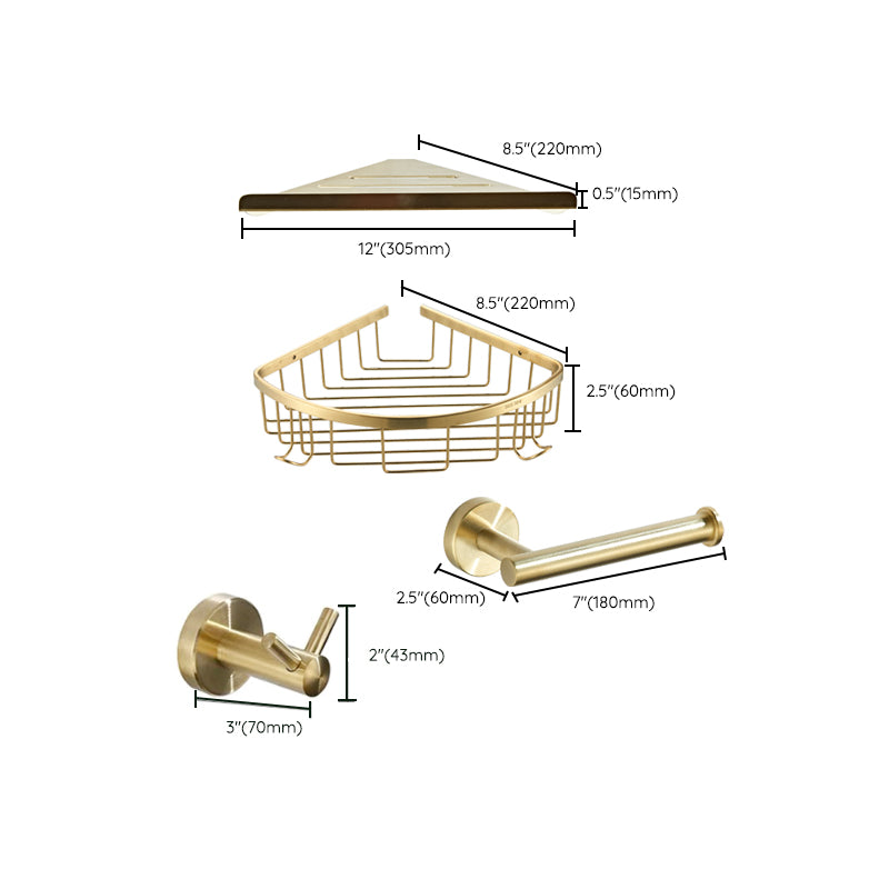 Traditional Brushed Brass Bathroom Accessory As Individual Or As a Set in Metal