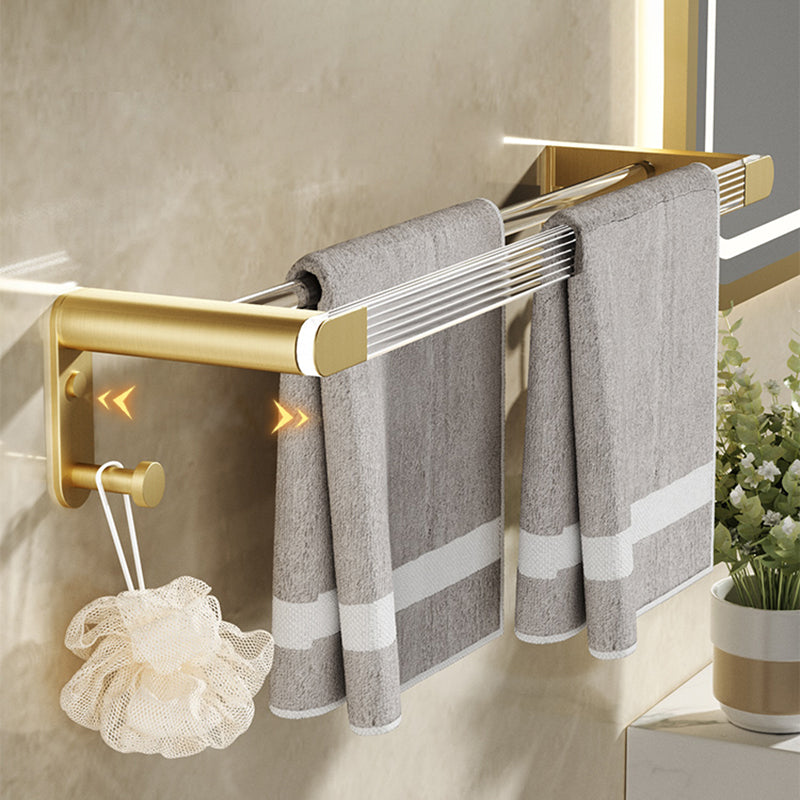 Modern Bathroom Accessory Set in Gold Metal and Acrylic Bath Hardware Set