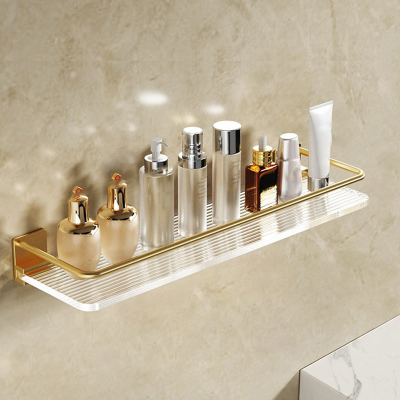 Modern Bathroom Accessory Set in Gold Metal and Acrylic Bath Hardware Set