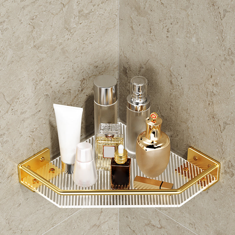 Modern Bathroom Accessory Set in Gold Metal and Acrylic Bath Hardware Set