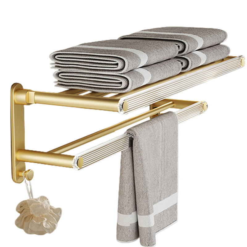 Modern Bathroom Accessory Set in Gold Metal and Acrylic Bath Hardware Set