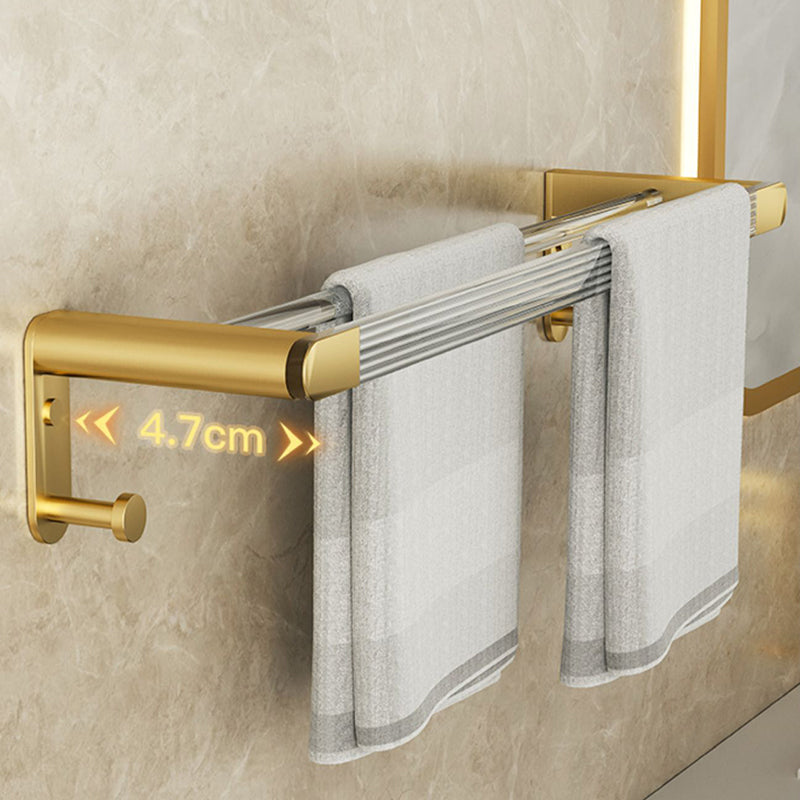 Modern Bathroom Accessory Set in Gold Metal and Acrylic Bath Hardware Set