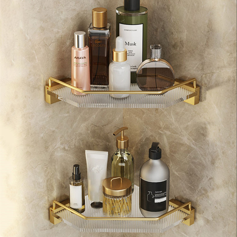 Modern Bathroom Accessory Set in Gold Metal and Acrylic Bath Hardware Set