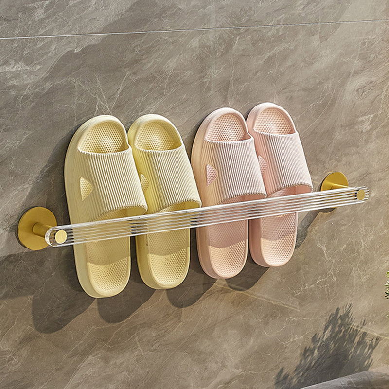 Modern Bathroom Accessory Set in Gold Metal and Acrylic Bath Hardware Set