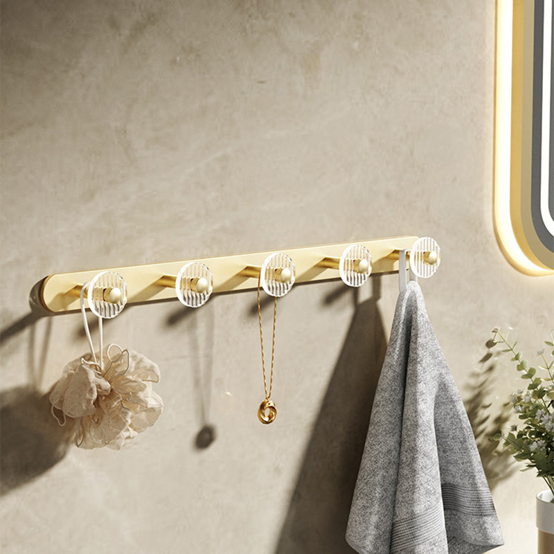 Modern Bathroom Accessory Set in Gold Metal and Acrylic Bath Hardware Set