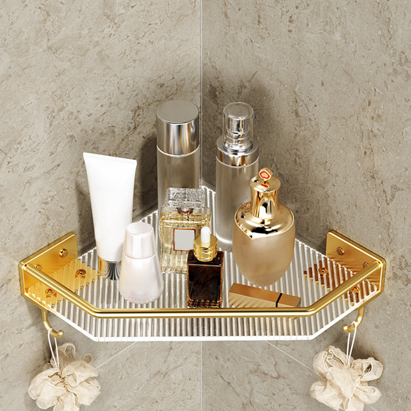 Modern Bathroom Accessory Set in Gold Metal and Acrylic Bath Hardware Set