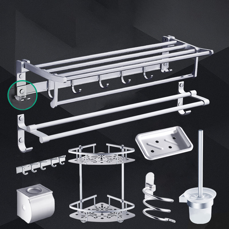 Contemporary Metal Bathroom Accessories Hardware Set with Bath Shelf