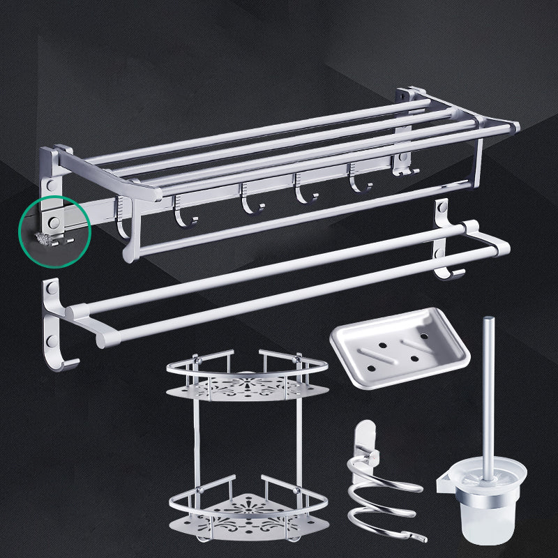 Contemporary Metal Bathroom Accessories Hardware Set with Bath Shelf