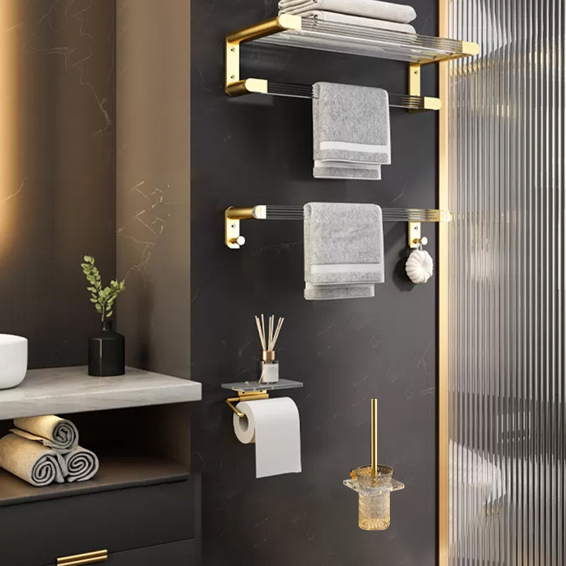6 Piece Bathroom Accessory Set in Gold Metal Bath Hardware Set