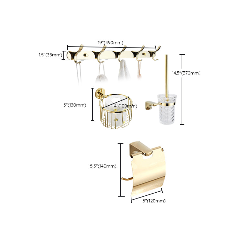 Modern Bathroom Accessories Hardware Set Gold Bathroom Hardware