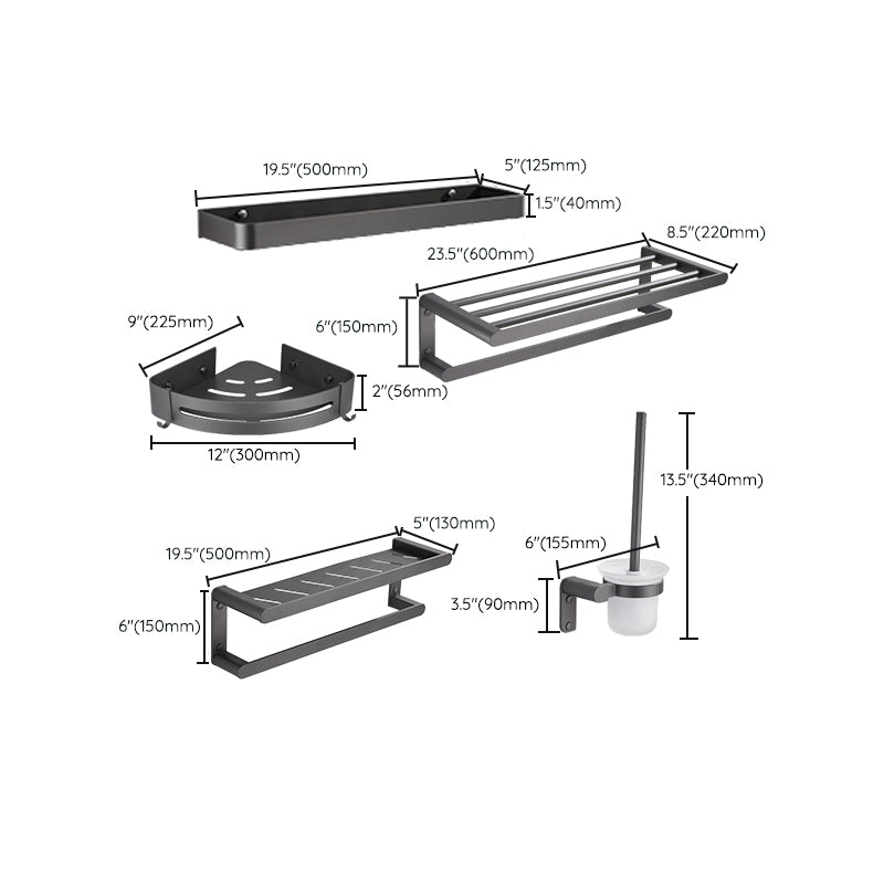 Grey Bathroom Accessory Kit Modern Bathroom Accessories Hardware Set