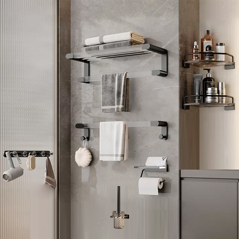 Contemporary Black Metal Bathroom Accessory As Individual Or As a Set