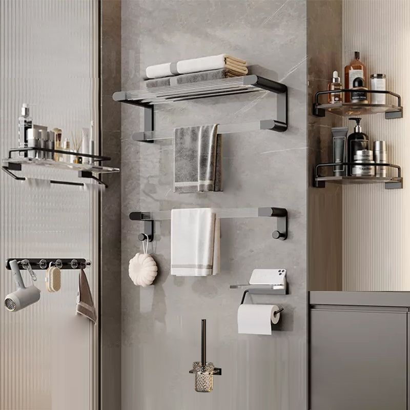 Contemporary Black Metal Bathroom Accessory As Individual Or As a Set