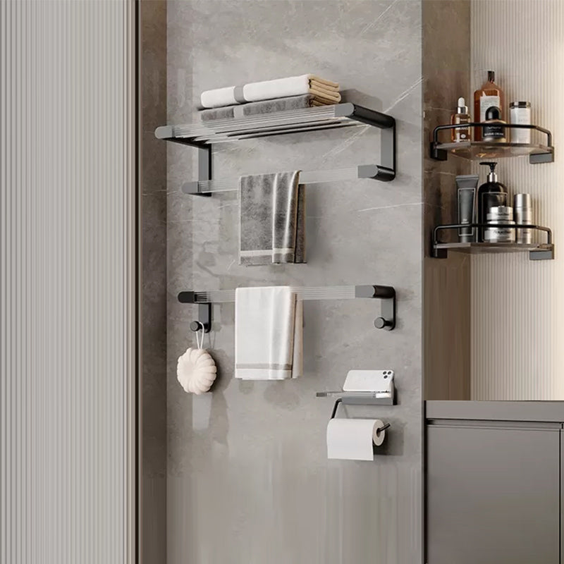 Contemporary Black Metal Bathroom Accessory As Individual Or As a Set